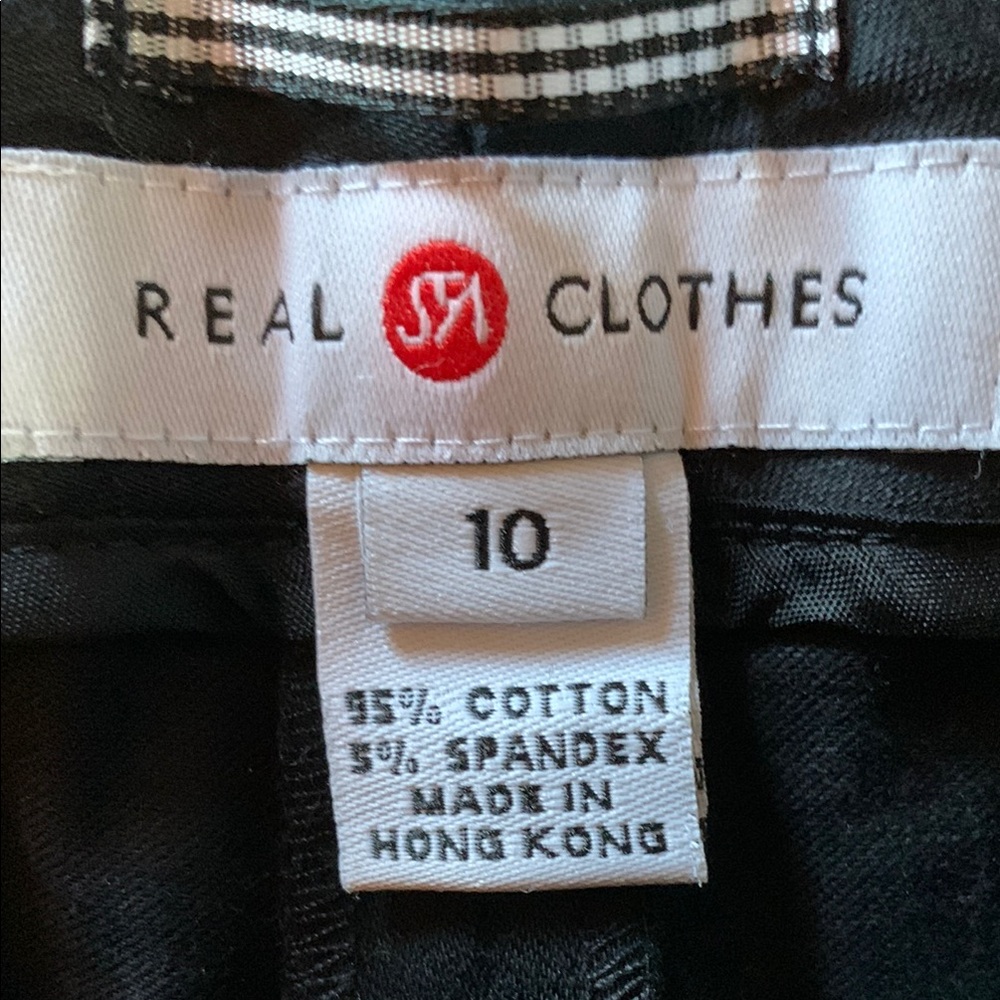 Saks Fifth Avenue women’s Real Clothes black pants size 10 cropped ankle office - Picture 2 of 3